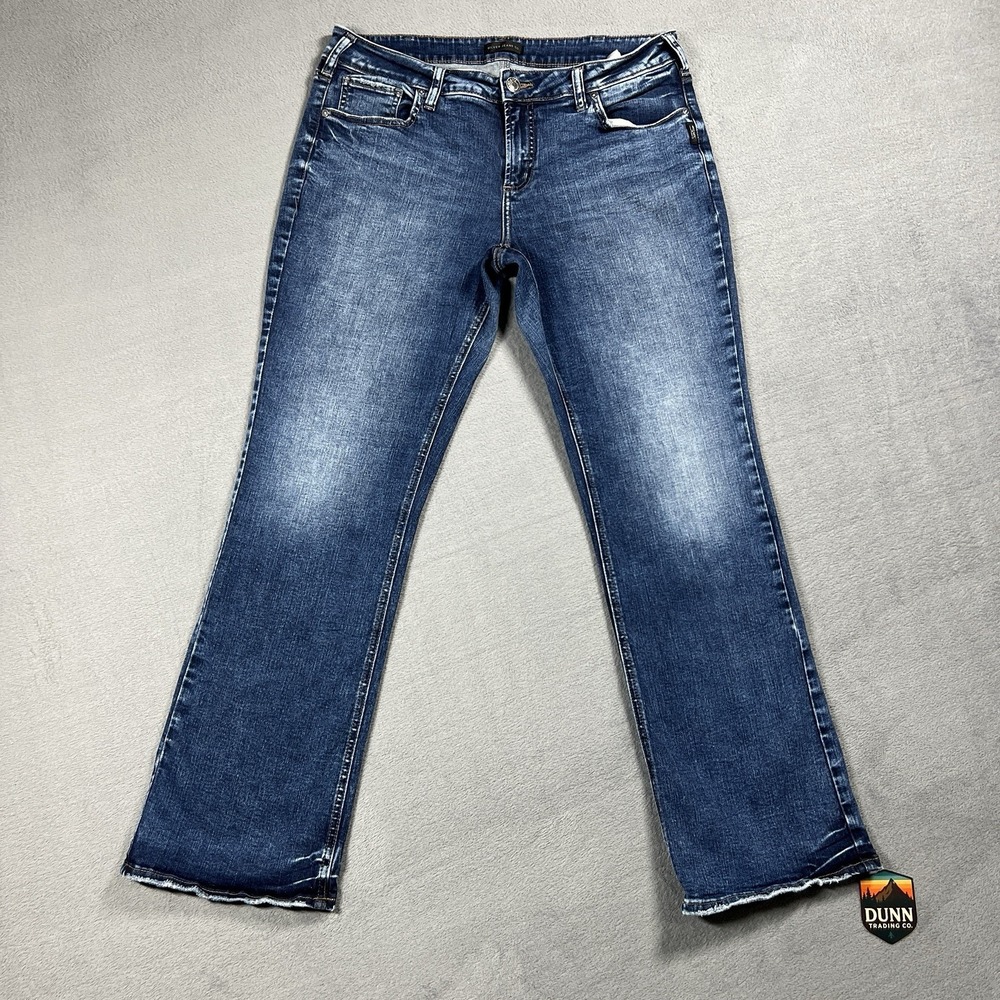 Silver Jeans Jeans Womens 32 Blue Elyse Slim Bootcut Dark Wash Stretch Denim